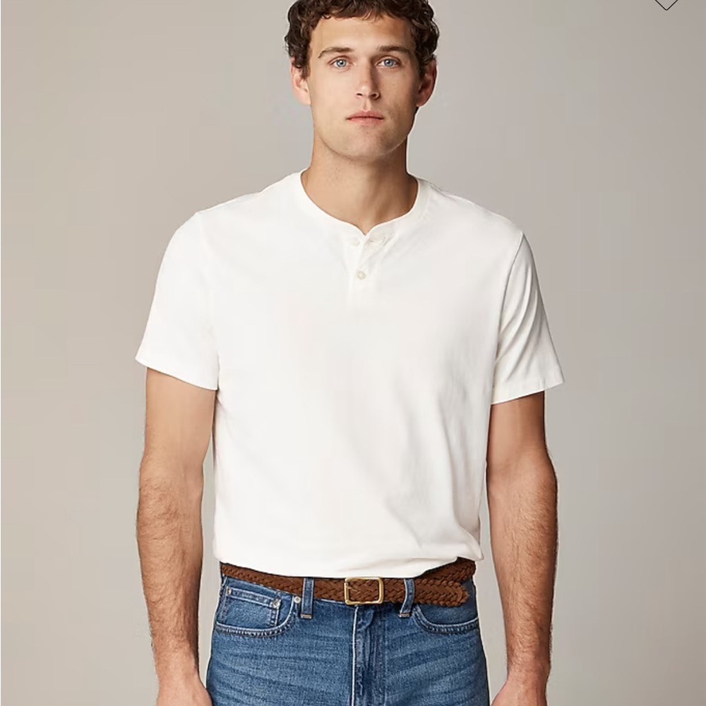 Men’s JCrew Slim Short-sleeve sueded cotton henley NWOT